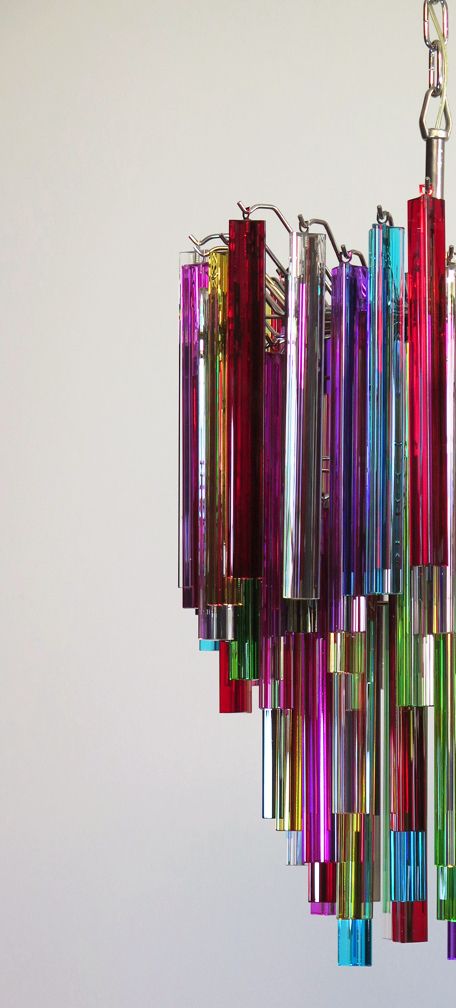 Murano Chandelier Triedri – 92 Prism   Multicolored Glasses photo Lighting