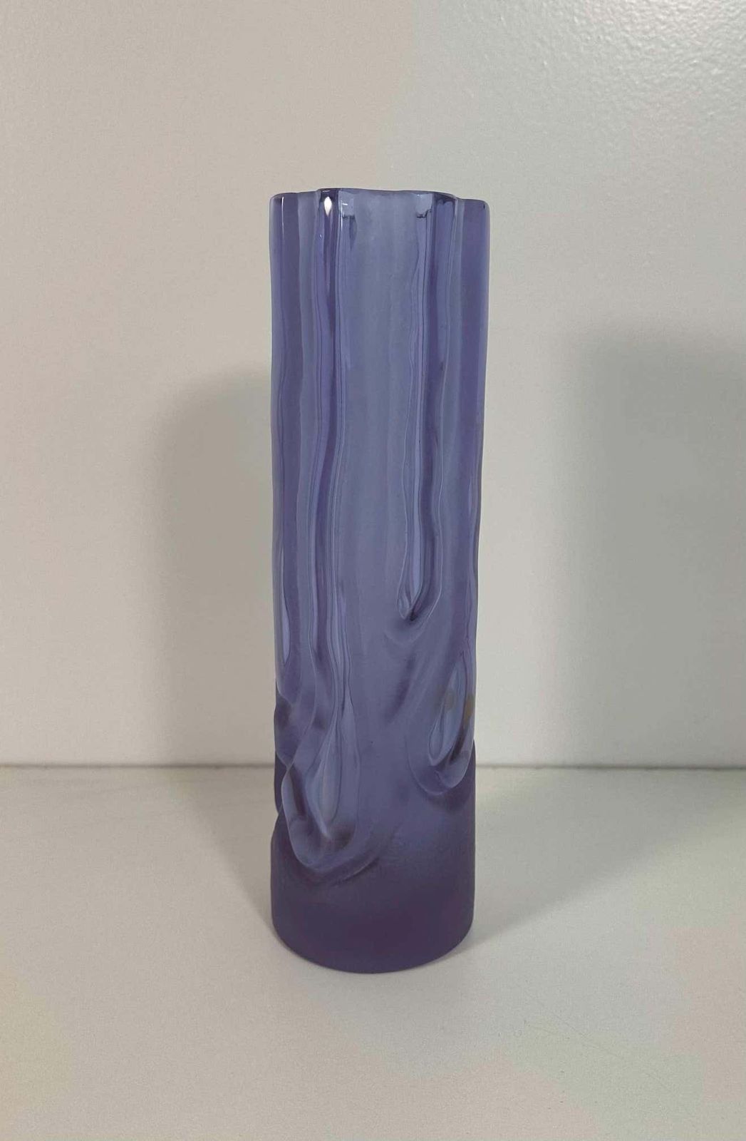 Italian Vintage Satinato Violet Murano Glass Vase, 1970s photo furniture