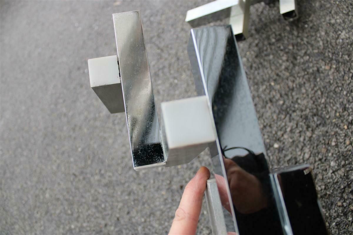 Lighting Pair Of Sciolari Modernist Chromed Metal Wall Lamps 1970s Minimalist Design photo