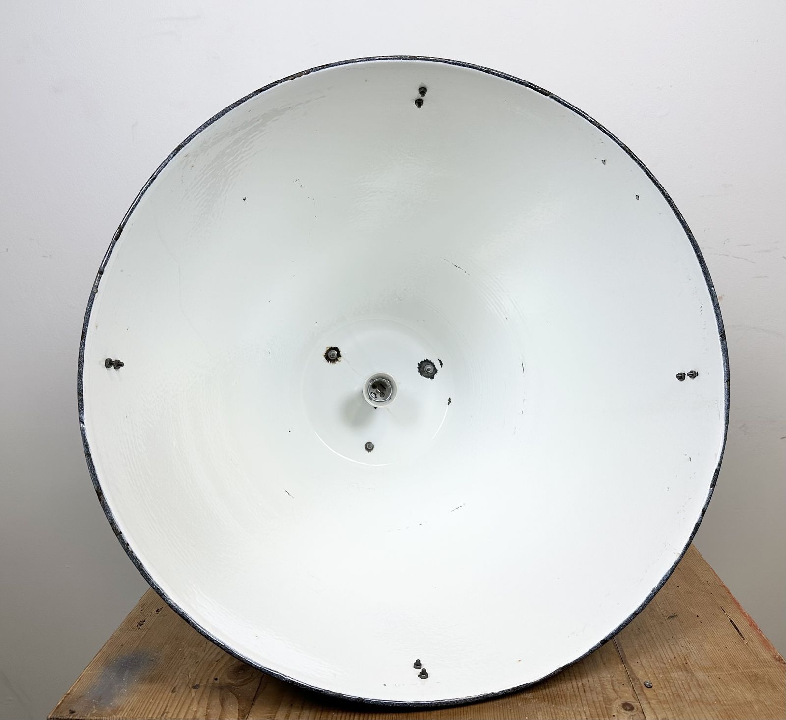 photo furniture Large Grey Enamel Industrial Factory Lamp From Elektrosvit, 1960s