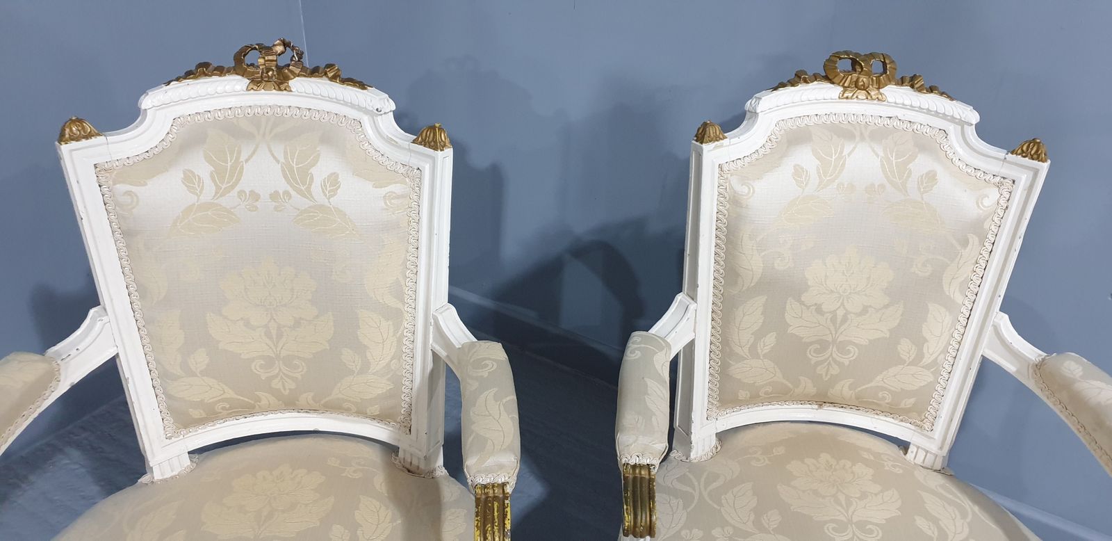 photo buy Pair French Painted French Armchairs
