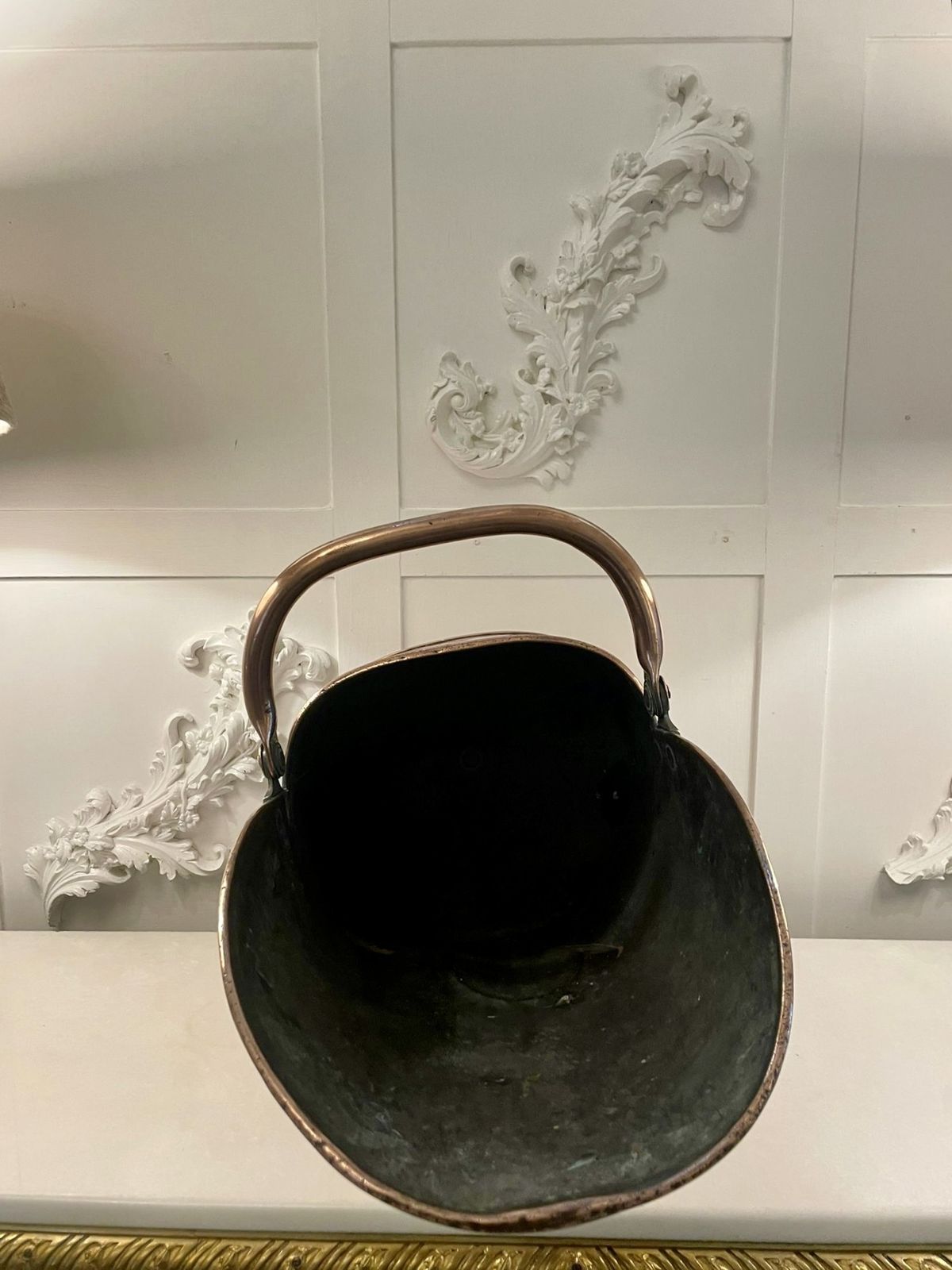Antique George III Quality Copper Helmet Coal Scuttle photo Home Fixtures