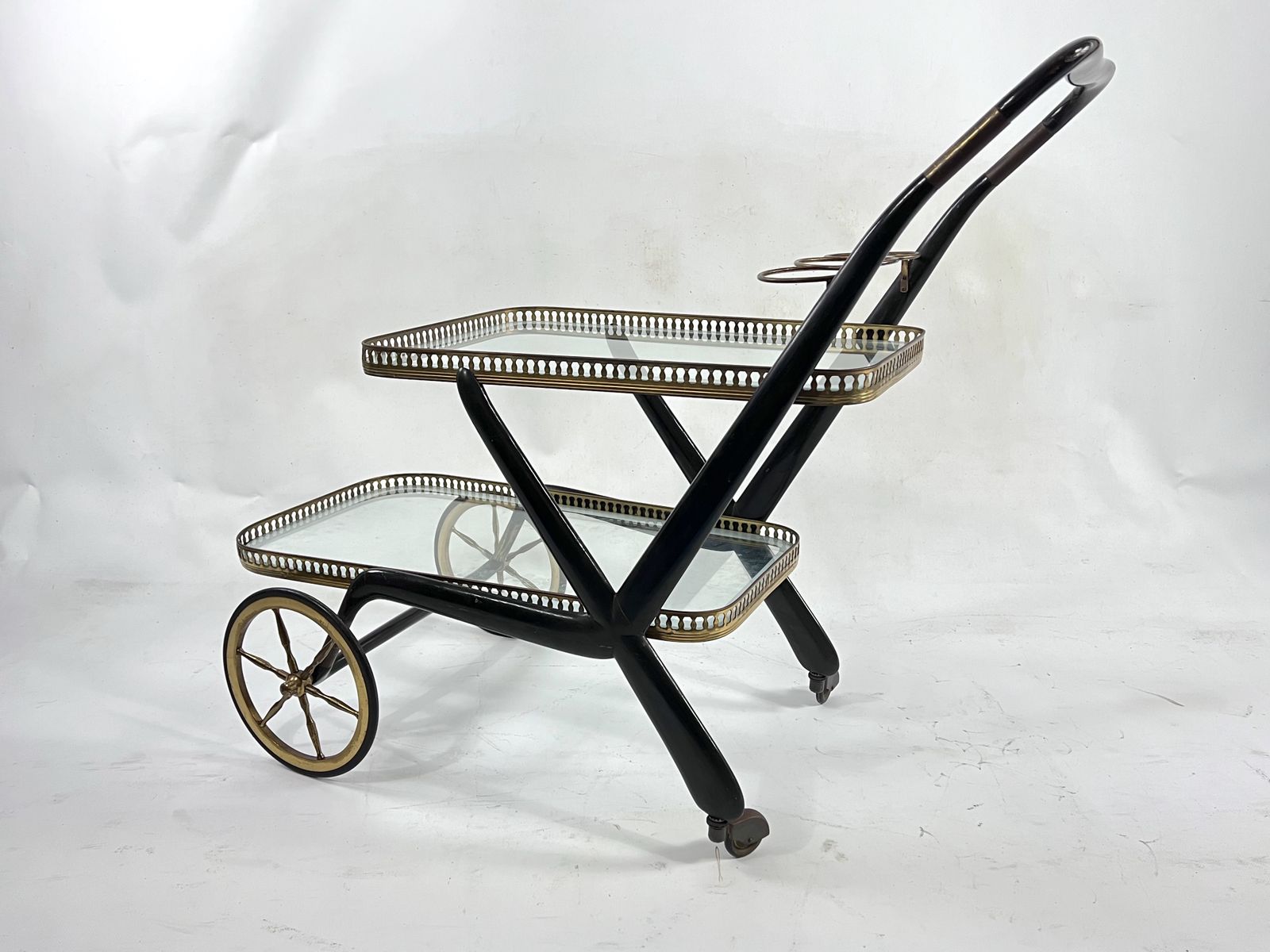 Rare Mid Century Cesare Lacca Serving Bar Cart. Italy 1950s photo 2550.6