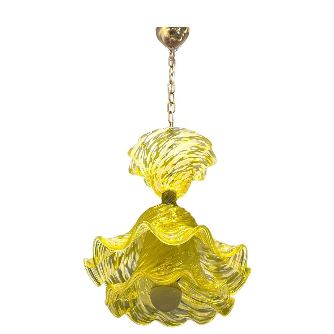 Venetian Murano Glass Tiered Light Pendant 1950’s photo for sale