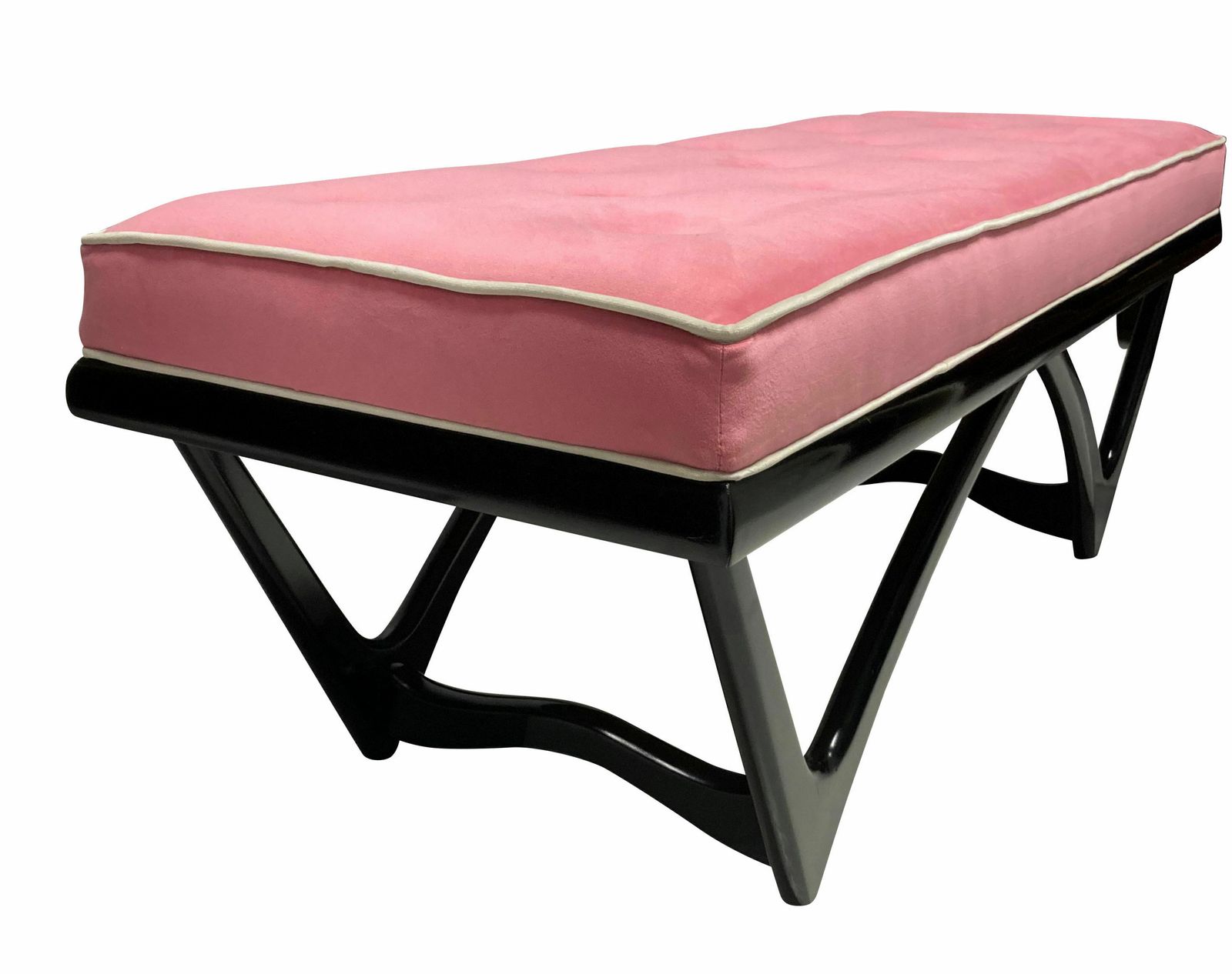 A Large Sculptural Black Lacquered Bench In The Manner Of Carlo Mollino photo buy