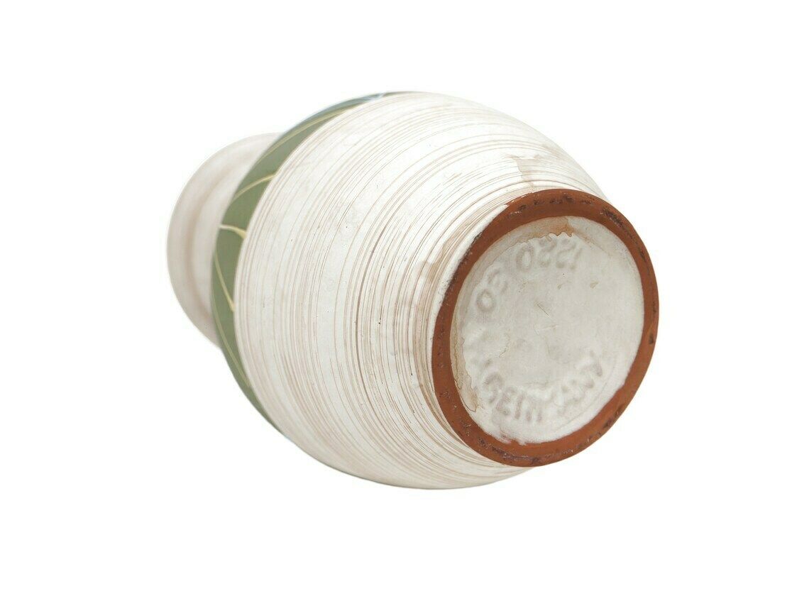 West German Ceramic Vase With Olive Green Interior And Multi Coloured Design, 1960’s photo buy