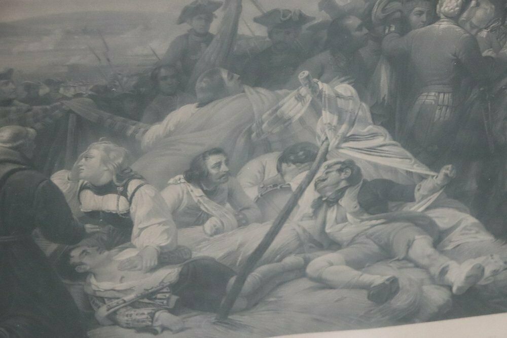 photo vintage Jean Pierre Marie Jazet, Large Engravings, 19th Century, Framed, Set Of 2