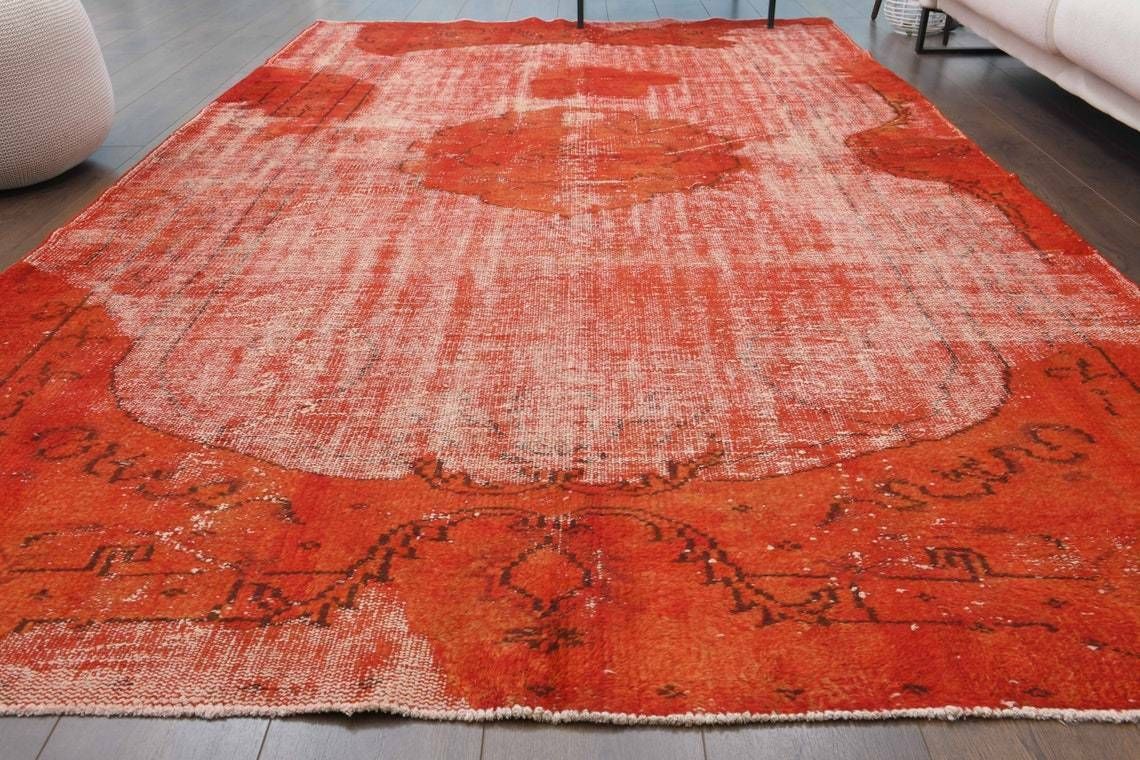 Turkish Vintage Oushak Rug, 1960s photo Textiles