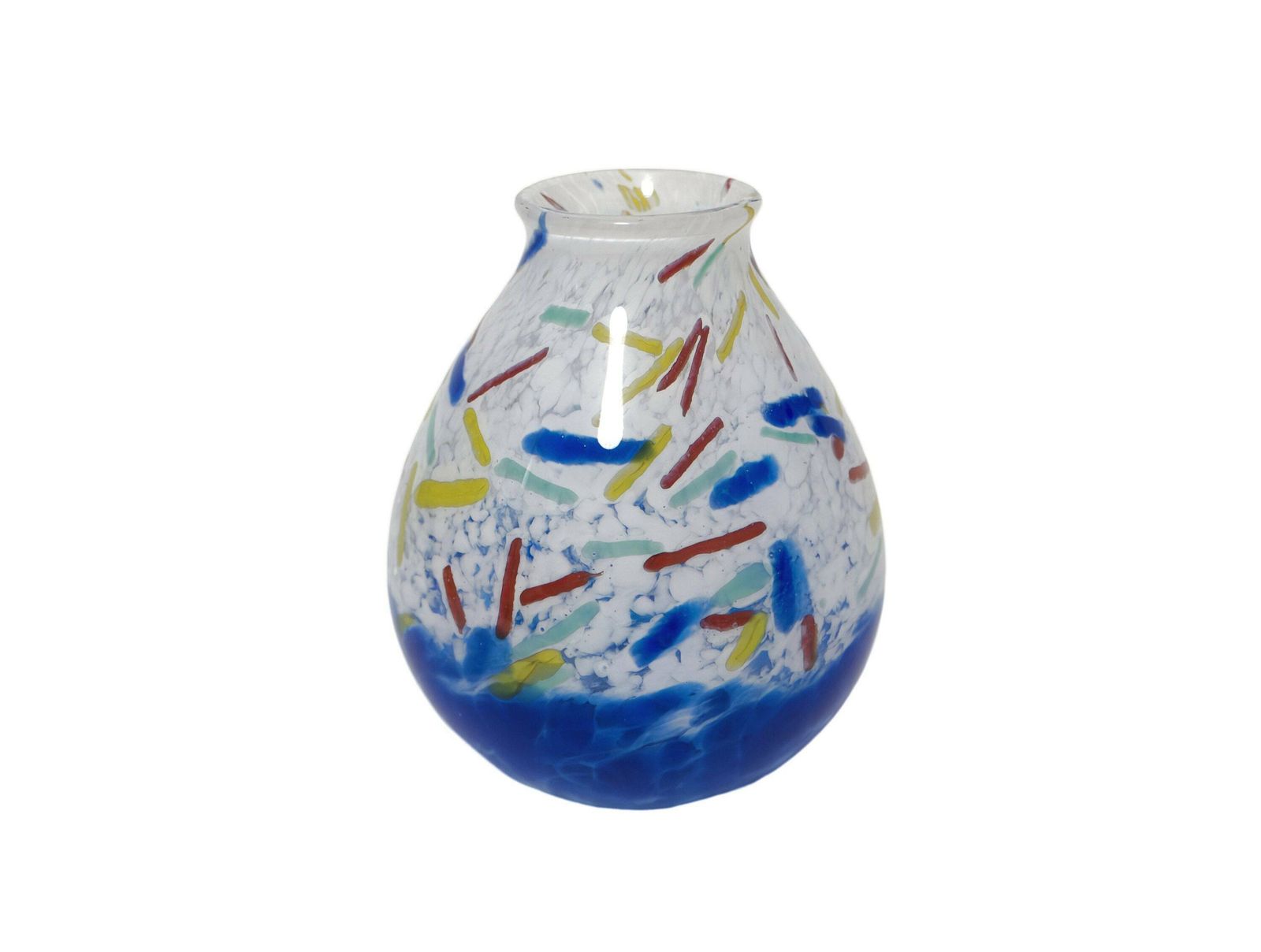 Memphis Style Splatter Glass Vase, 1980's photo furniture