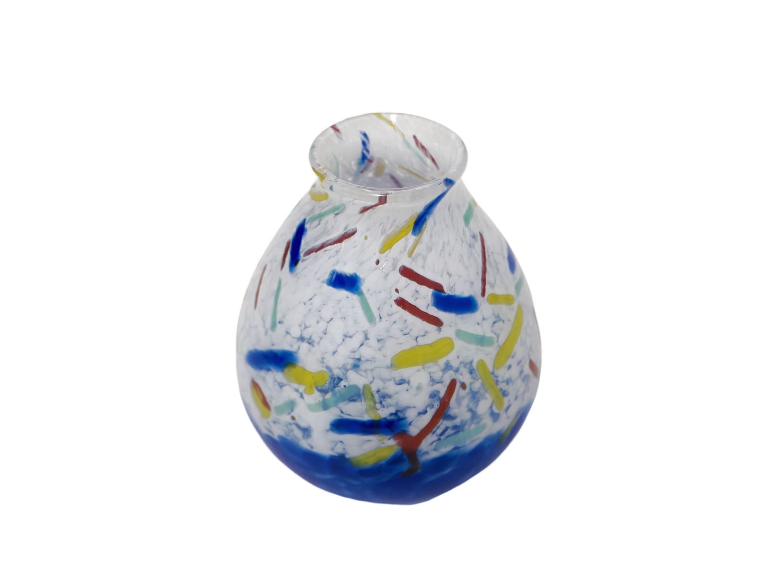 Memphis Style Splatter Glass Vase, 1980's photo 55.0