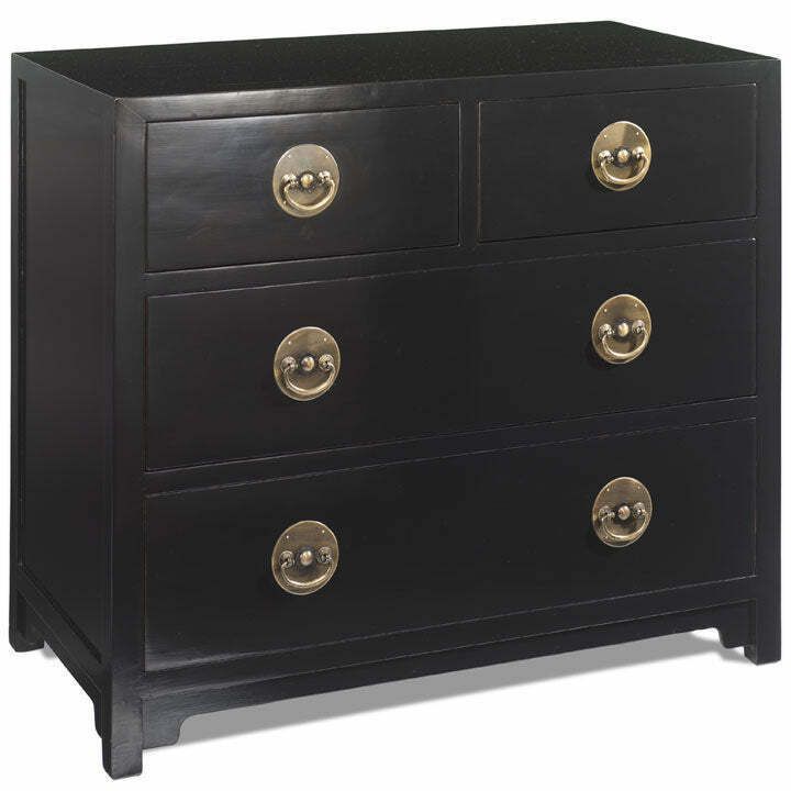 Large Chest Of Drawers, Black Lacquer