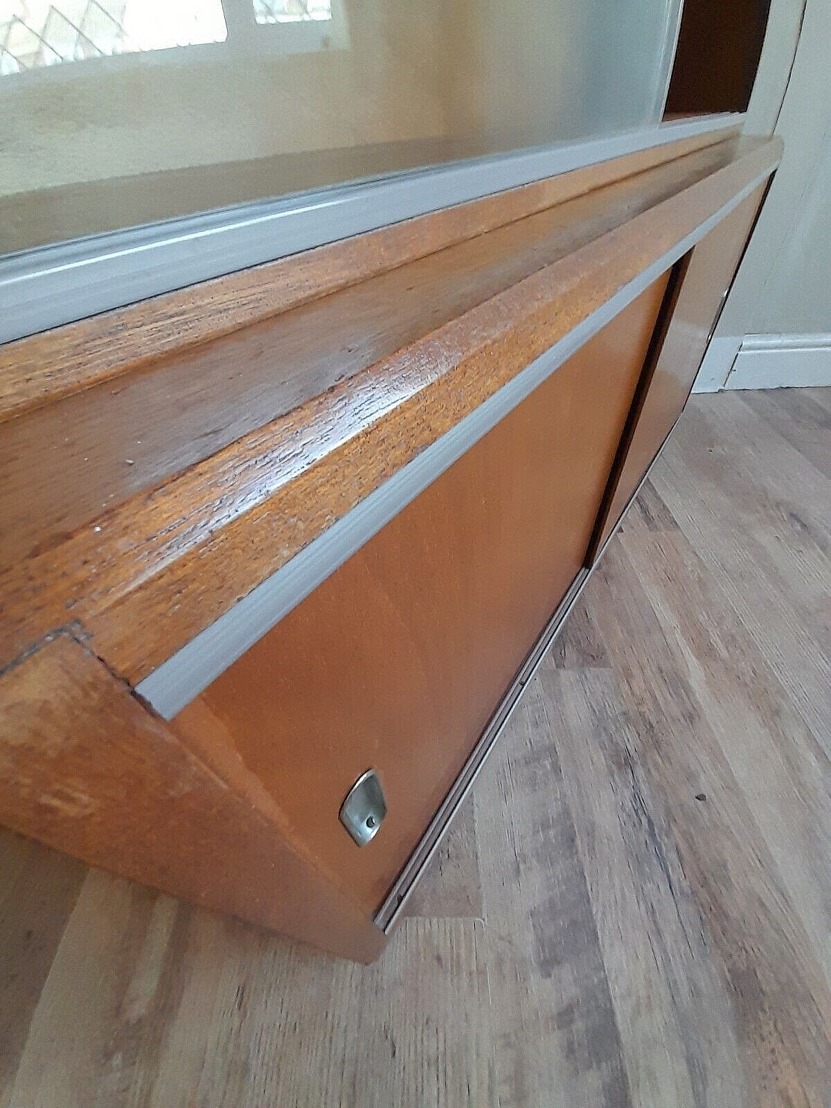 Fabulous 1960's Simplex Mid Century Library Bookcase Drinks  Display Cabinet photo vintage