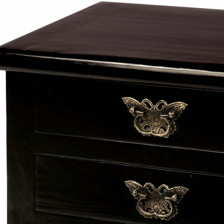 Chinese Butterfly Drawers, Black Lacquer photo furniture