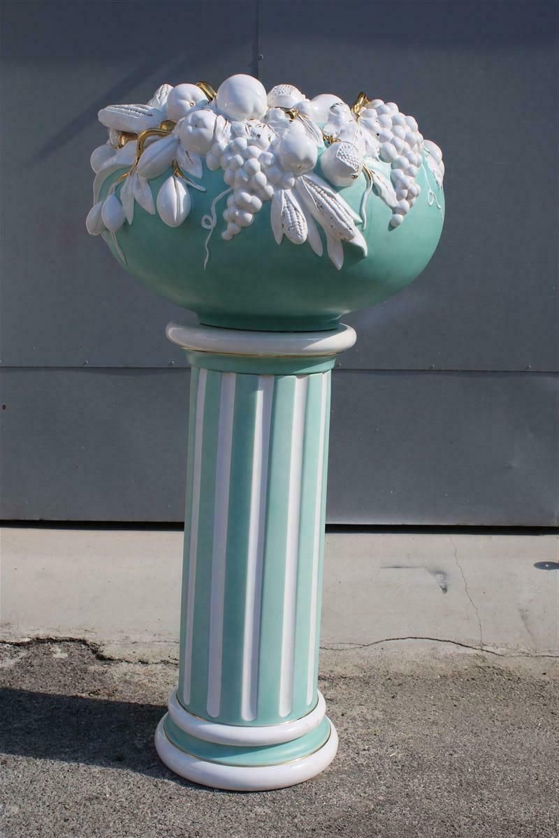 Ceramic Column With Door Plant Fruit White Green Flowers Tommaso Barbi photo Home Decor