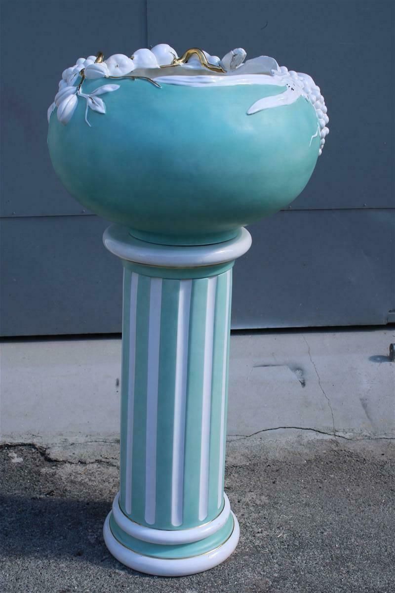 photo furniture Ceramic Column With Door Plant Fruit White Green Flowers Tommaso Barbi