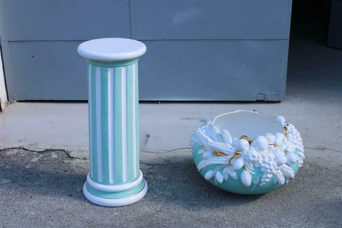 photo for sale Ceramic Column With Door Plant Fruit White Green Flowers Tommaso Barbi