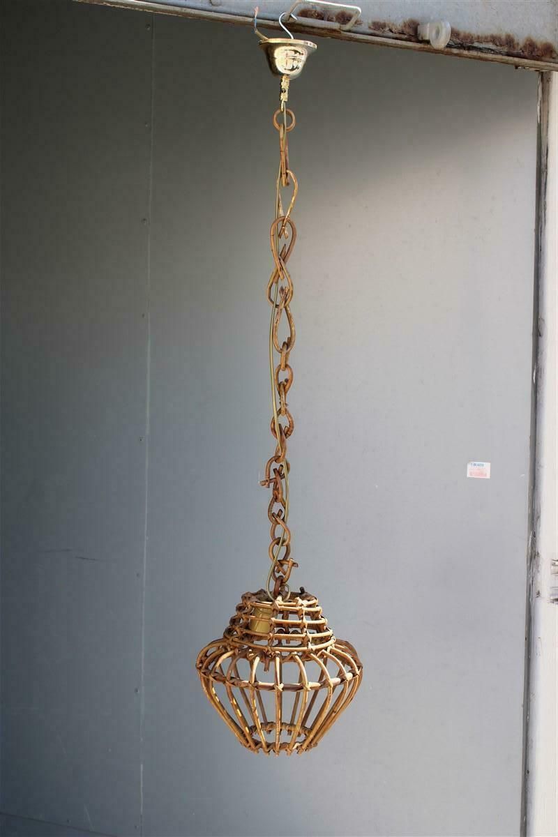 photo furniture Round Italian Wicker Chandelier Lantern From 1960 Franco Albini Style