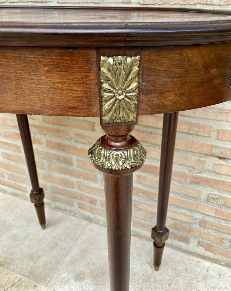 Mid 20th Century French Oak Wood Oval Side Table, 1950s photo vinterior