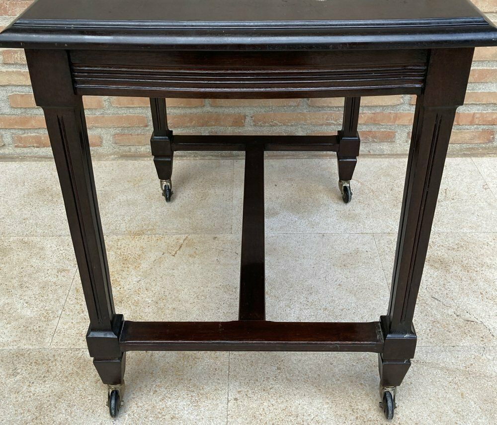 Mid Century Modern French Wooden Table With Wheels, 1960s photo 1966.0