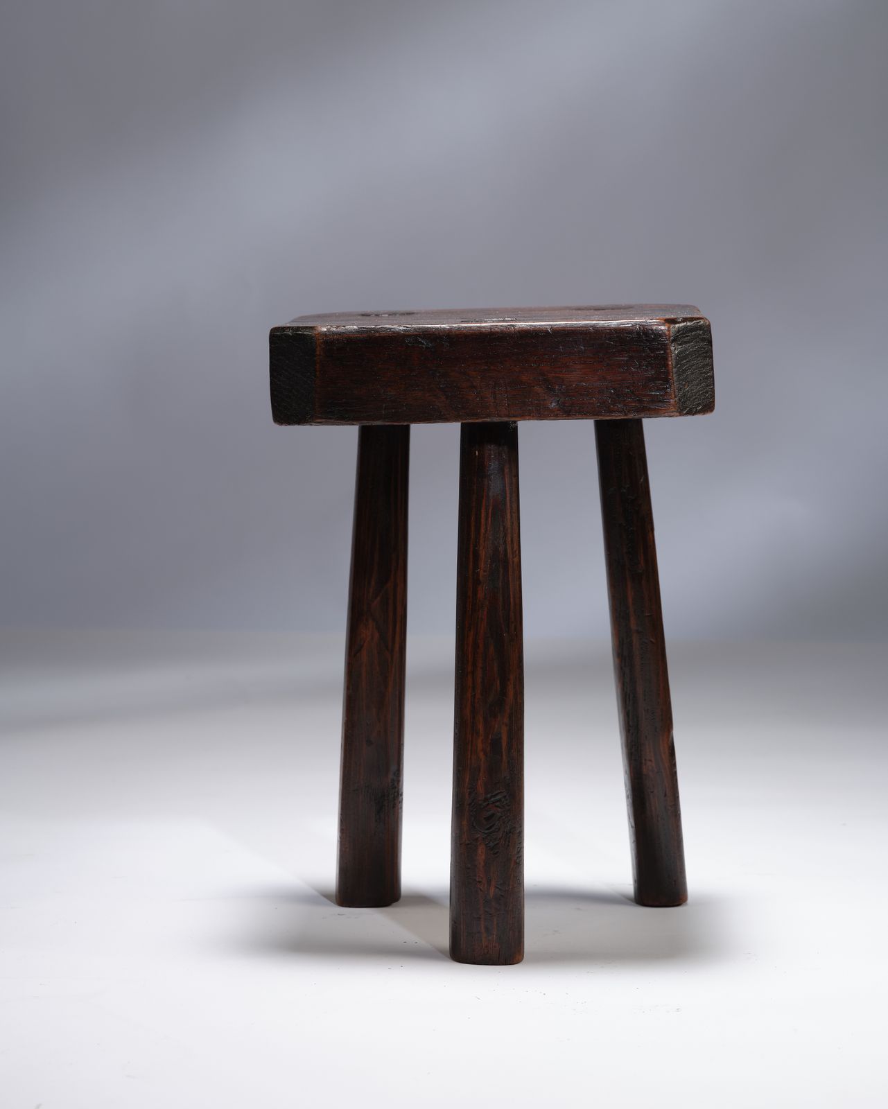 Delightful Primitively Made French 18th Century Oak Milking Stool, Circa 1780s photo 795.0