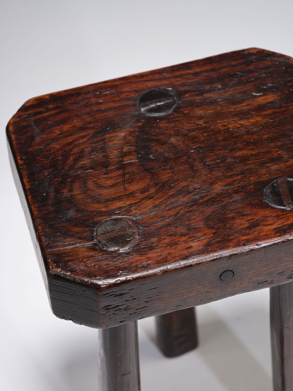 Delightful Primitively Made French 18th Century Oak Milking Stool, Circa 1780s photo Furniture