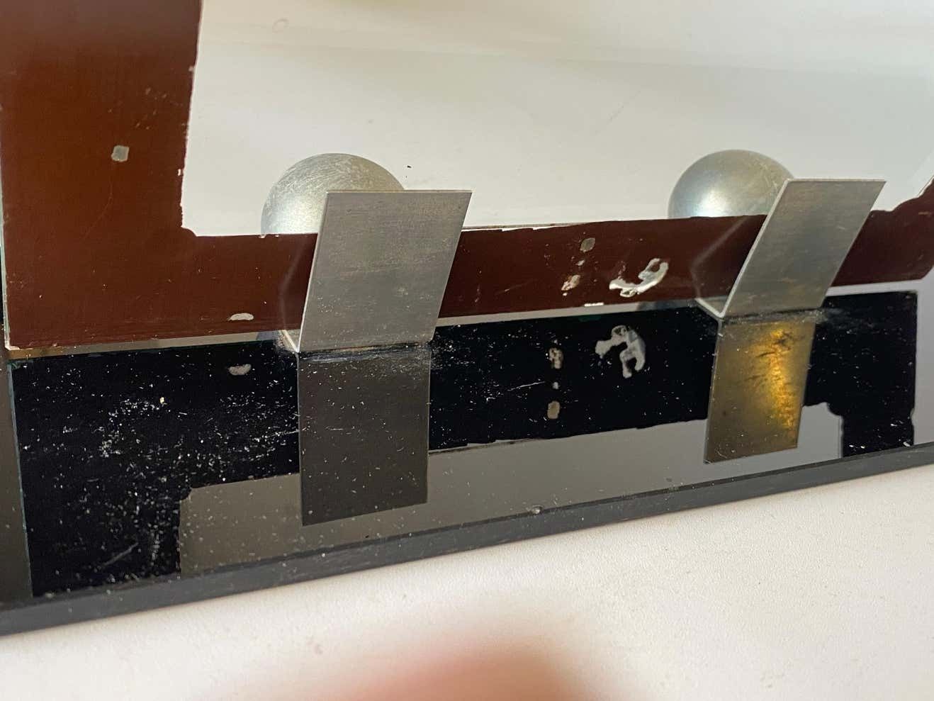 Art Deco Picture Frame Back Bakelite And Bevelded Mirror, France Circa 1935 photo vintage