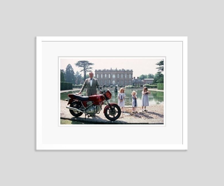 Slim Aarons 'Motorcycling Lord' 1990 C Type Print Framed In White