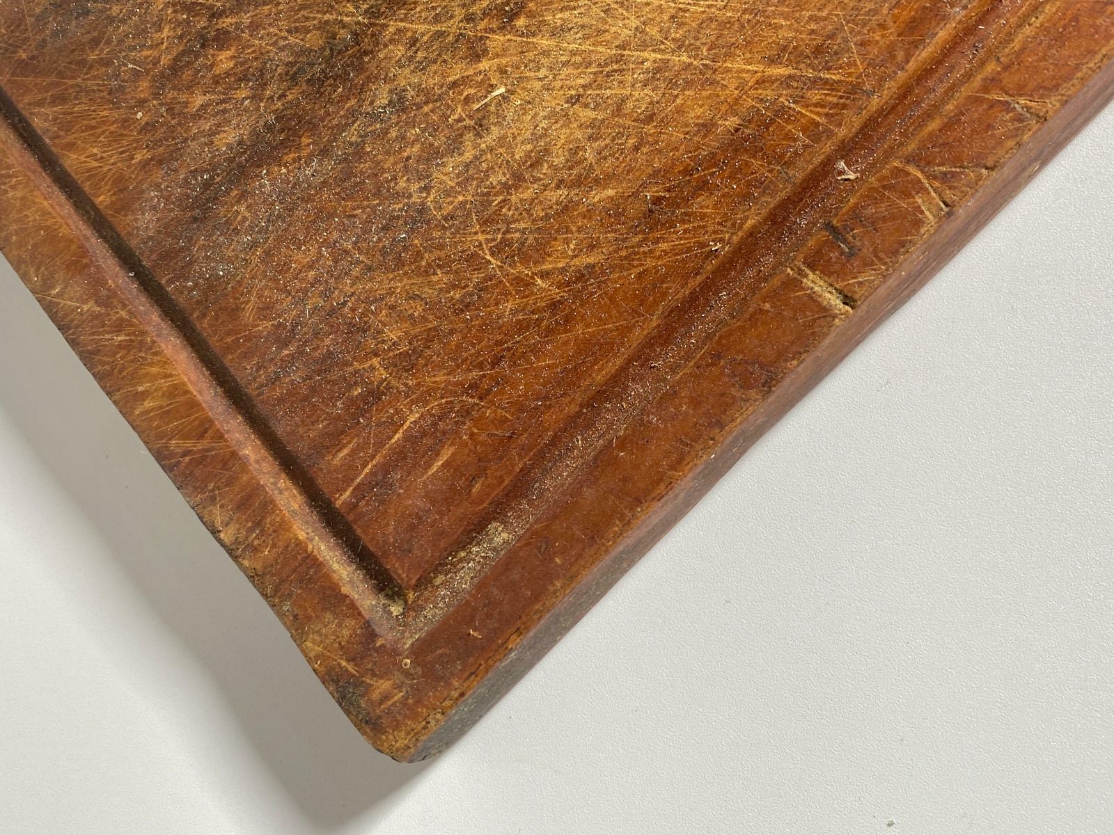 Wooden Chopping Or Cutting Board, Old Patina, Brown Colour French 20th Century photo Home Decor