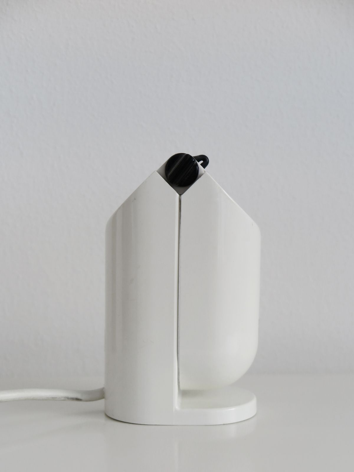 Lighting Couple Of Black & White Italian Table Lamps, 1960s photo