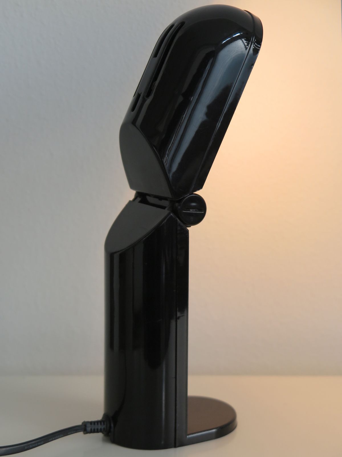 Couple Of Black & White Italian Table Lamps, 1960s photo vintage