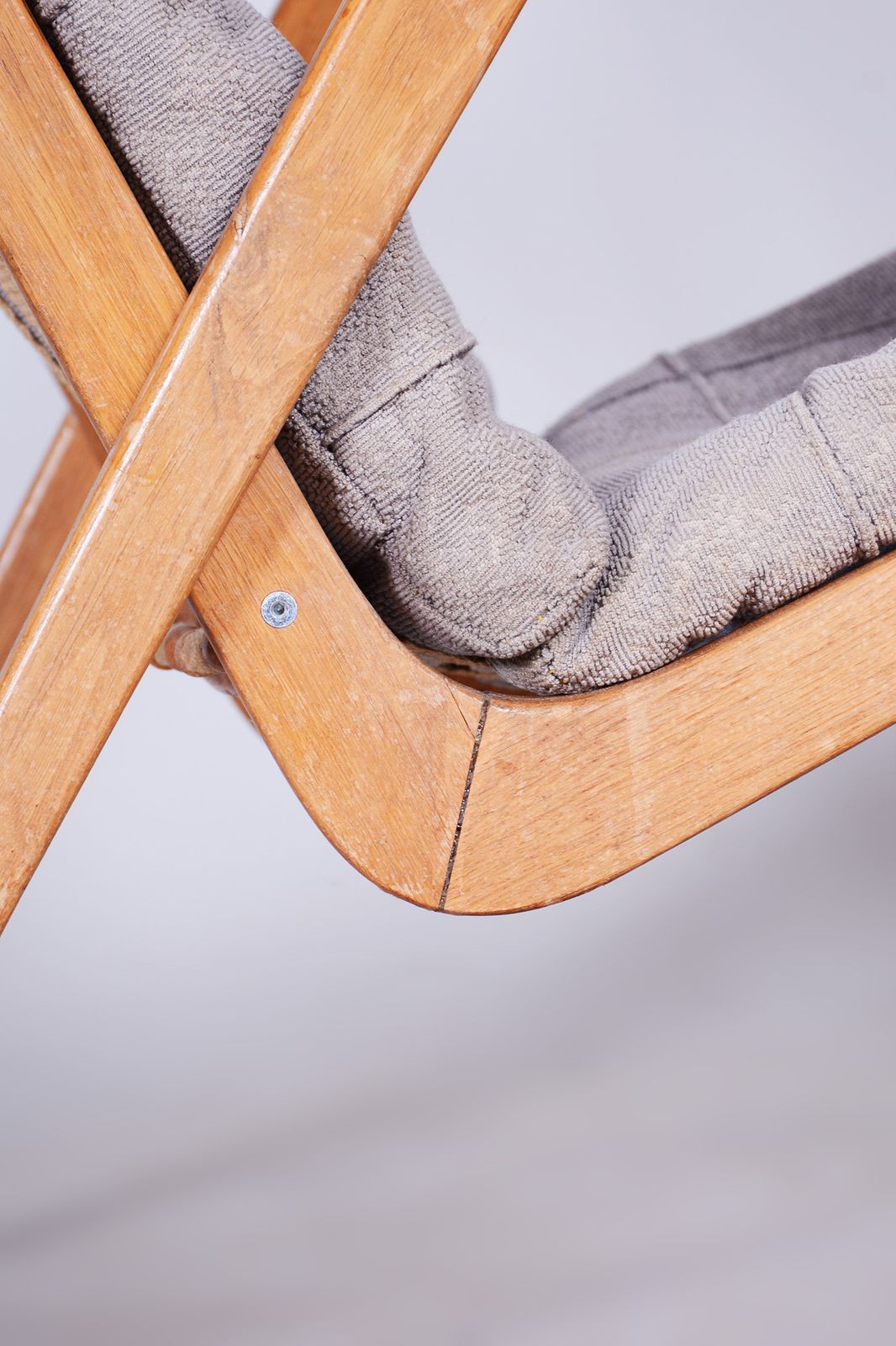 Grey Mid Century Oak Armchair By Jan Vanek, 1950s, Czechia photo buy