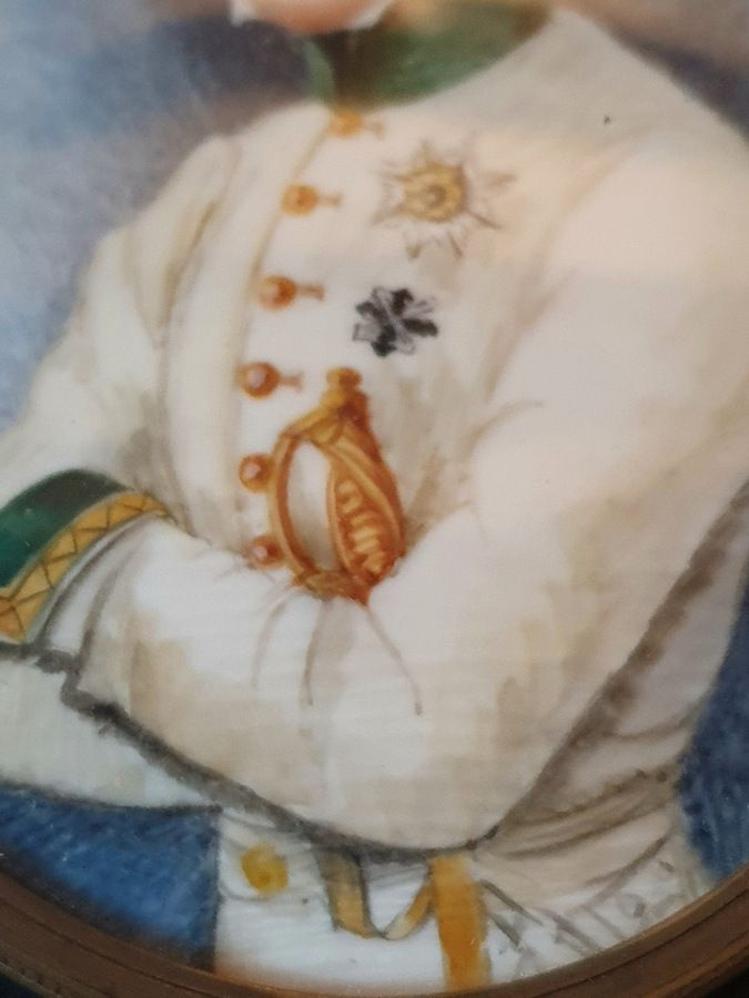 Miniature Medallion Aiglon Portrait Napoleon II Ivory Painted photo for sale
