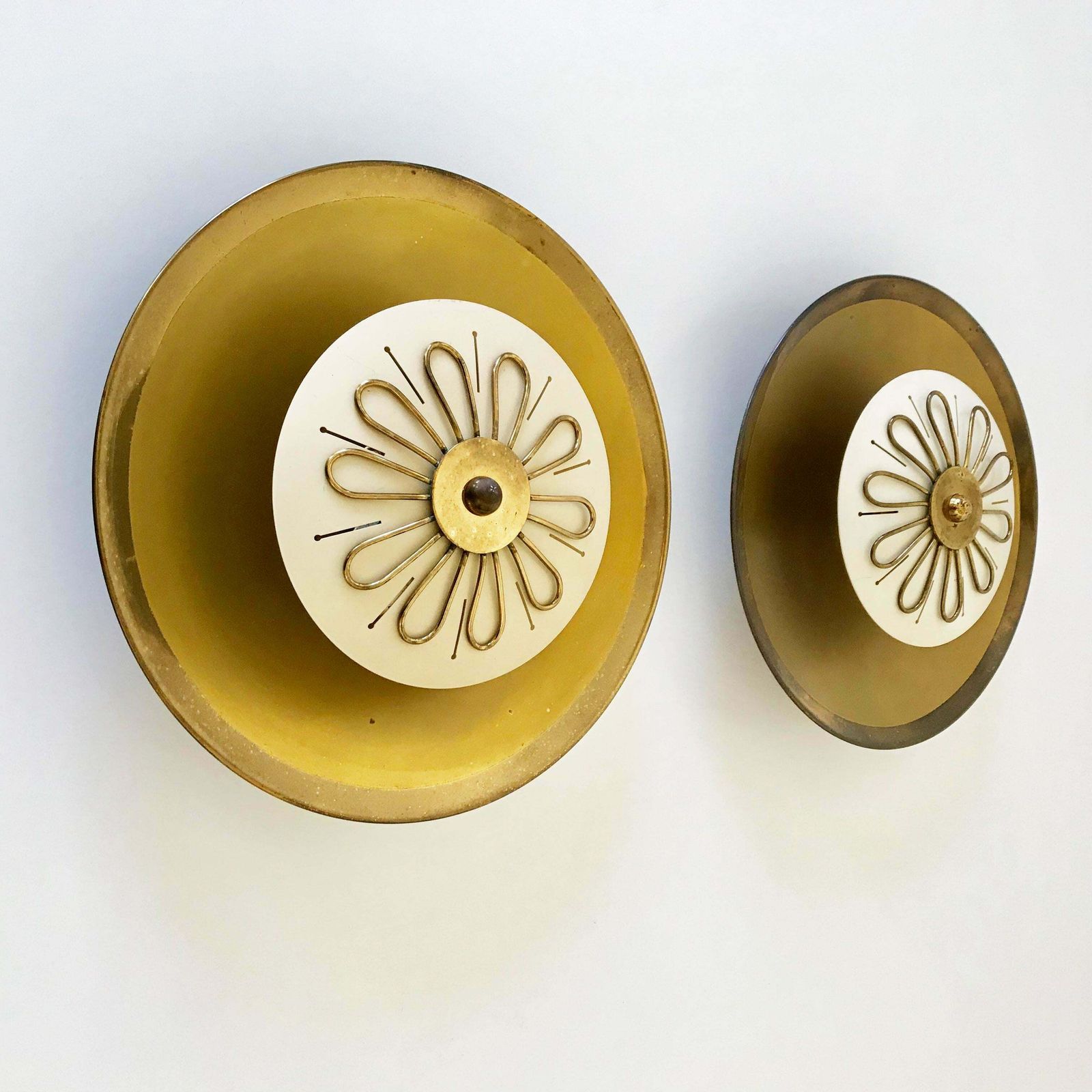 Set Of Two Mid Century Modern Wall Lamps Or Flush Mounts By Wila, 1950s, Germany photo furniture