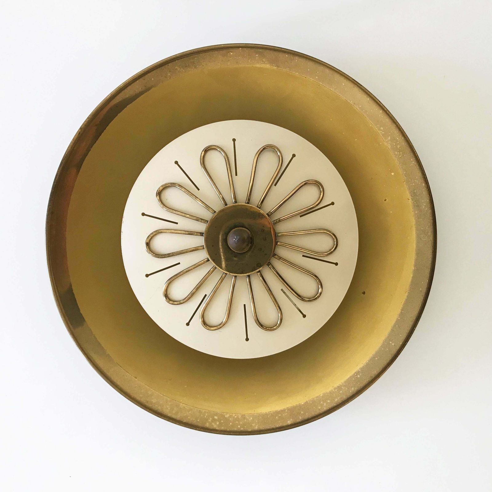 Set Of Two Mid Century Modern Wall Lamps Or Flush Mounts By Wila, 1950s, Germany photo Lighting