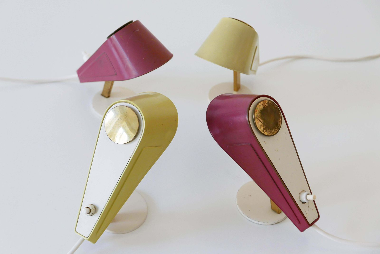 Set Of Four Lovely Mid Century Sparrow Bedside Table Lamps, 1950s, Germany photo furniture