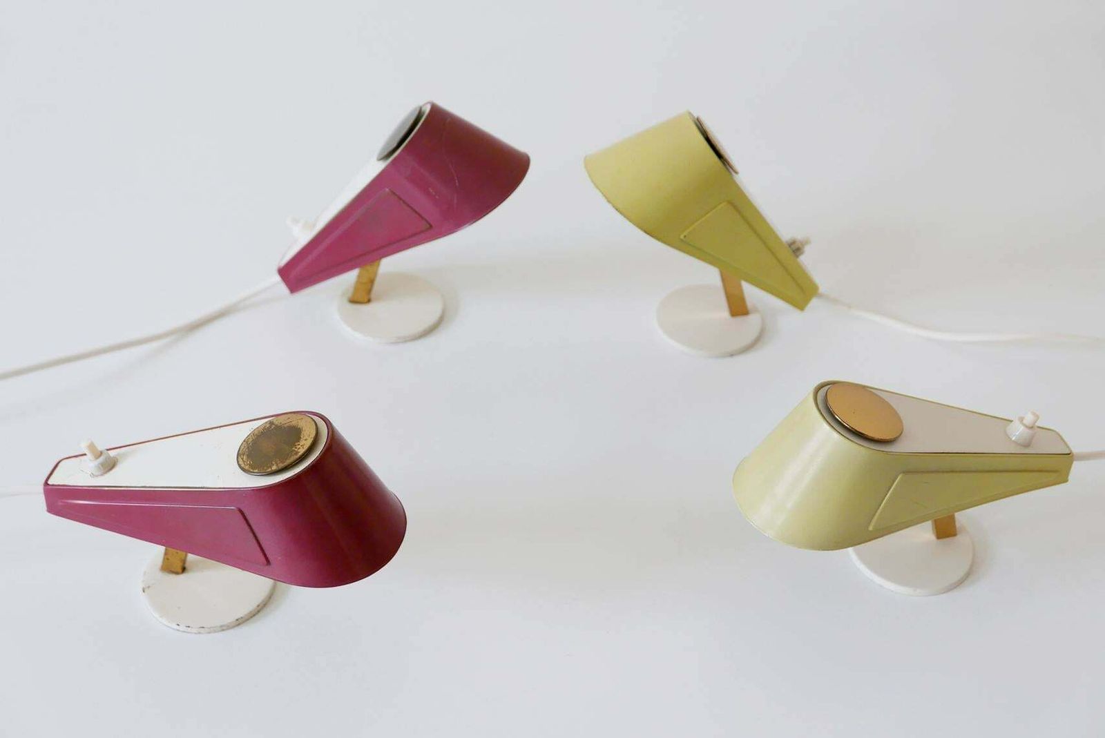 Lighting Set Of Four Lovely Mid Century Sparrow Bedside Table Lamps, 1950s, Germany photo
