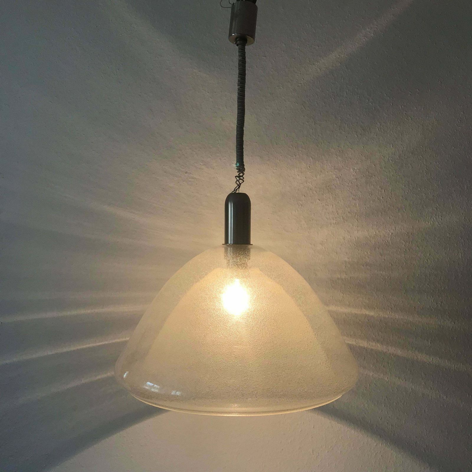 Large Two Layer Murano Glass Pendant Lamp By Carlo Nason For Mazzega, 1960s