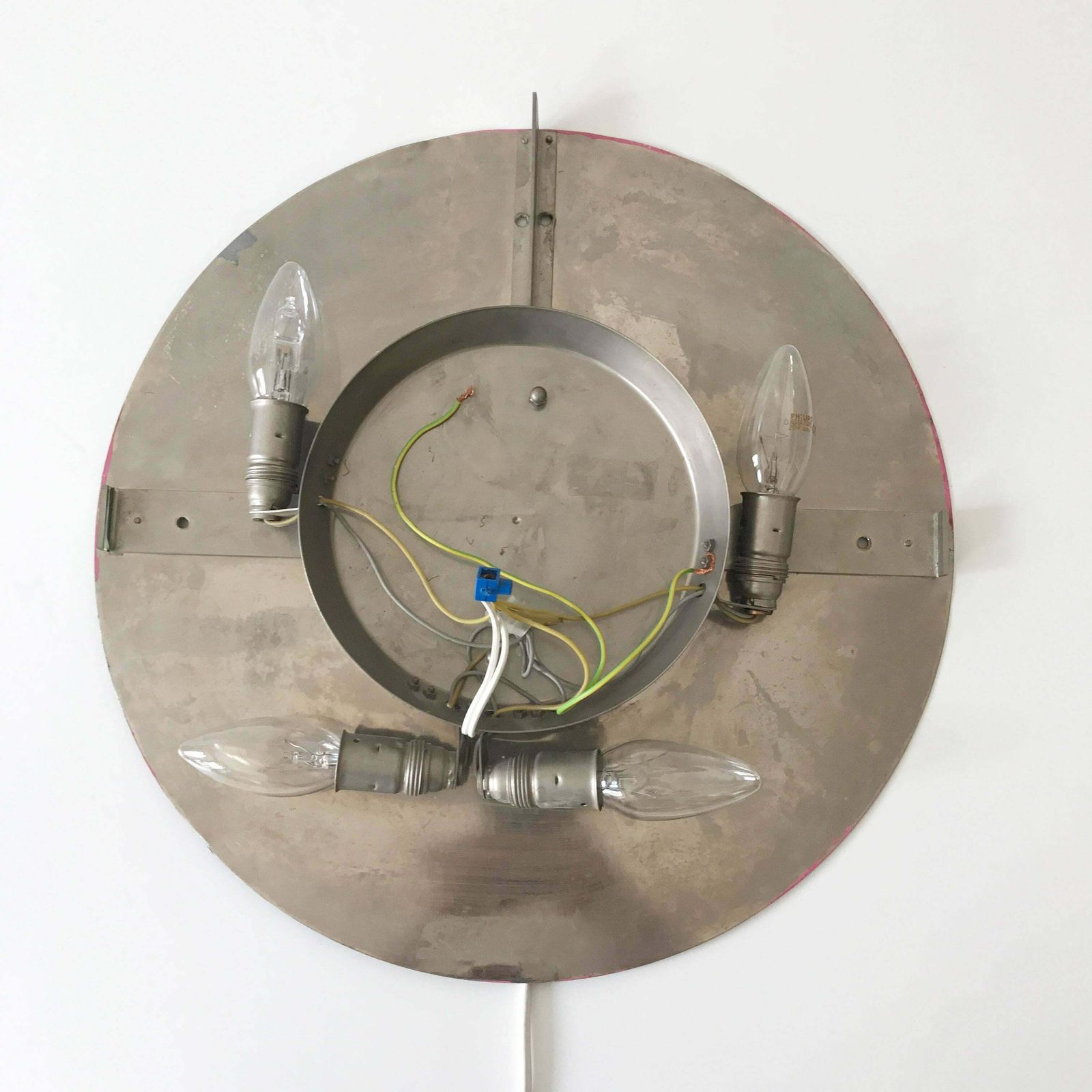 Elegant Mid Century Modern Circular Backlit Wall Mirror By Palwa Germany 1960s photo vintage