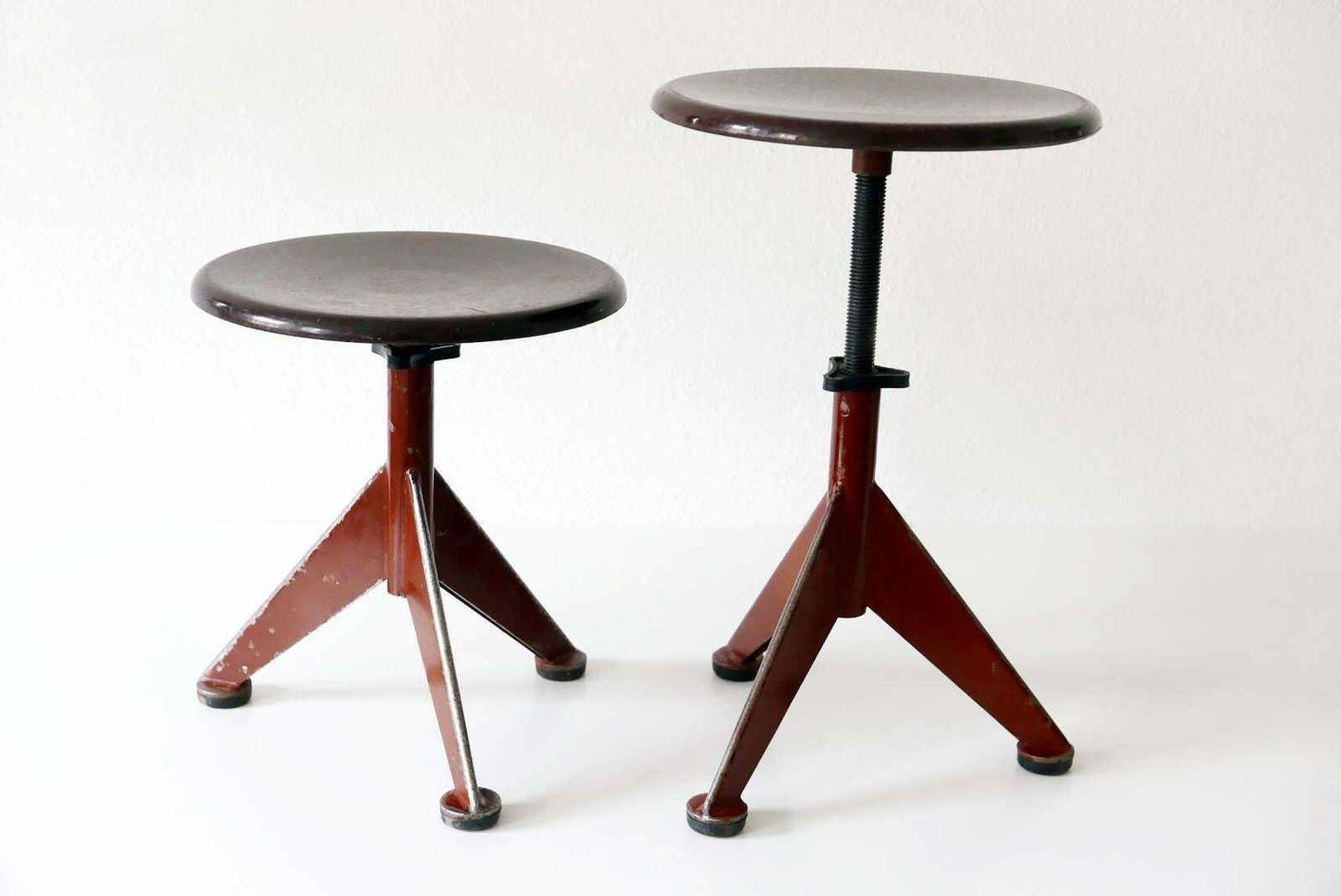 Set Of Two Industrial Workshop Stools By Ab Odelberg Olsen, 1930s, Sweden photo buy