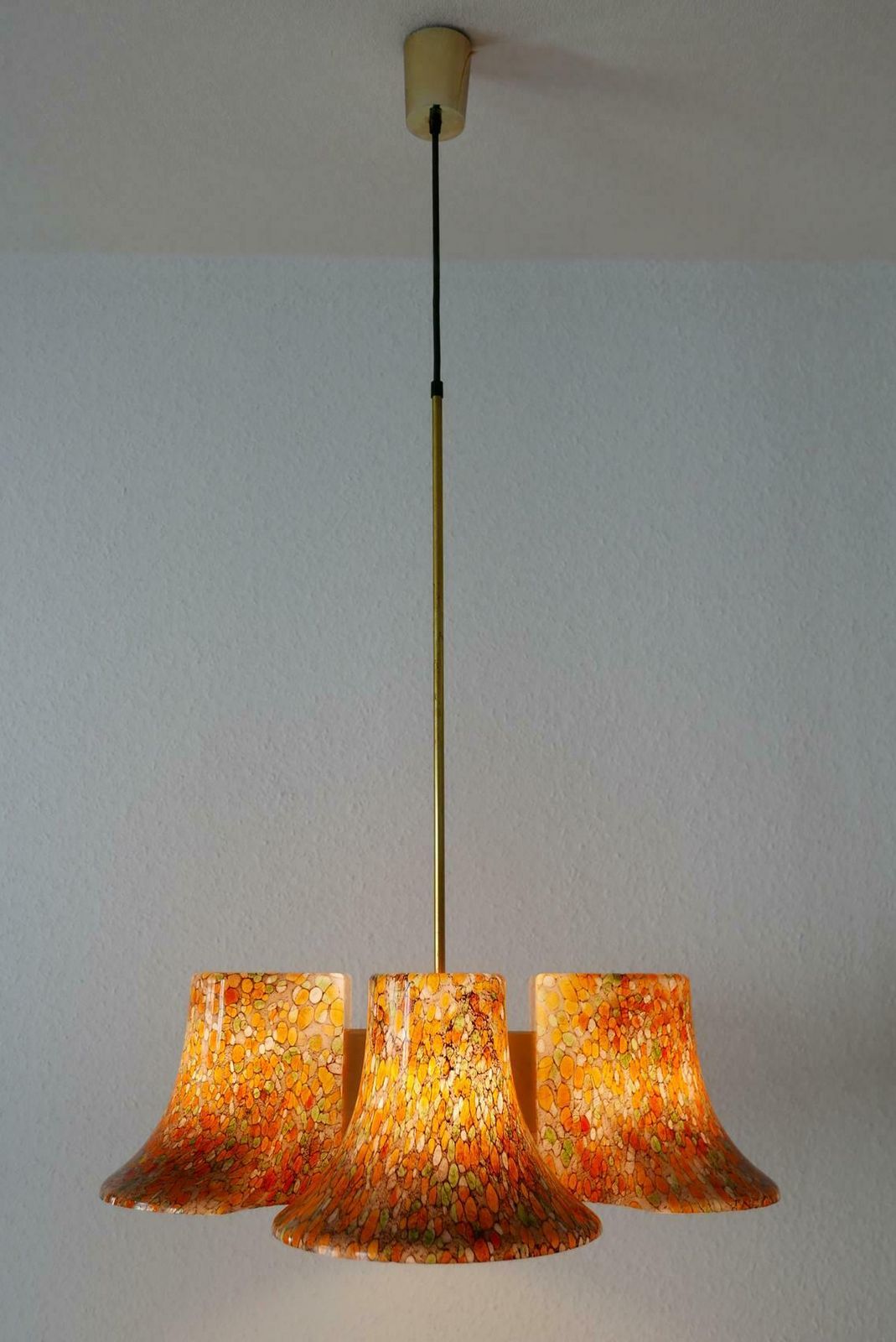 Rare Midcentury Pendant Lamp Or Chandelier By Peill & Putzler, 1970s, Germany photo for sale