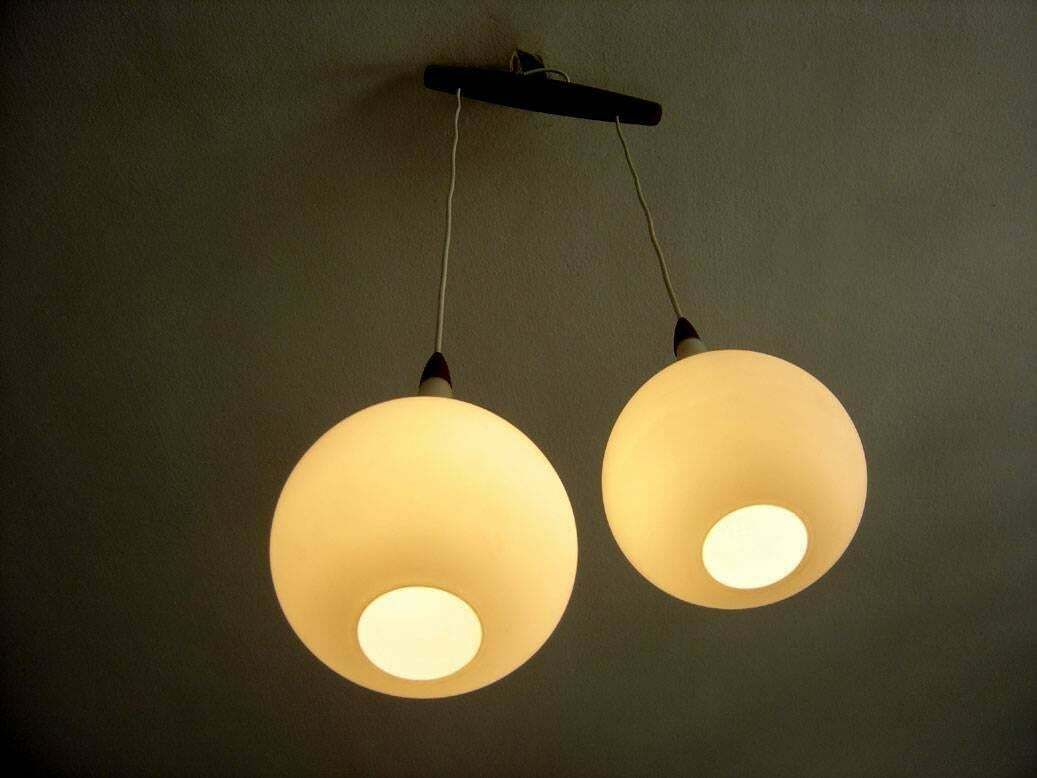 Elegant Pendant Lamp Drop By Uno & östen Kristiansson For Luxus Vittsjö Sweden photo vintage