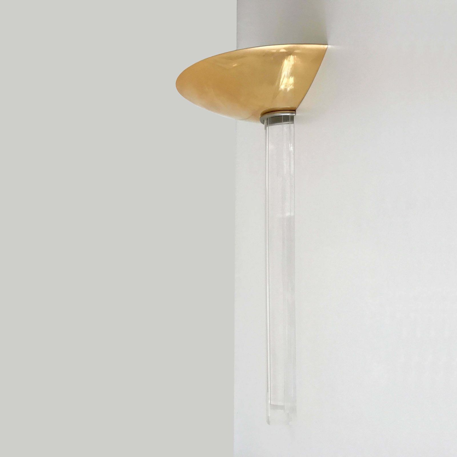 Large Gilt Brass And Lucite Italian Wall Lamps, Set Of Three photo buy