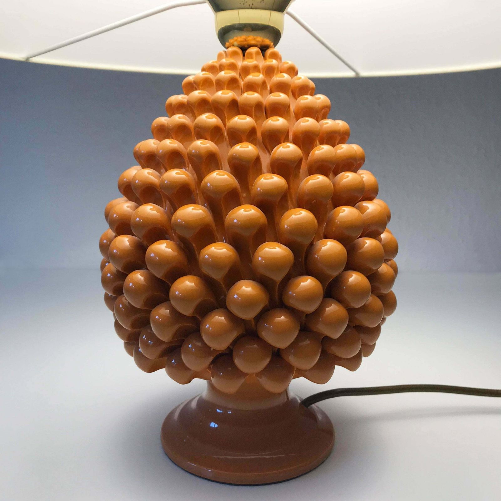 Mid Century Ceramic Pineapple Table Lamp By Marcello Fantoni (Attr.) Italy 1970s photo for sale