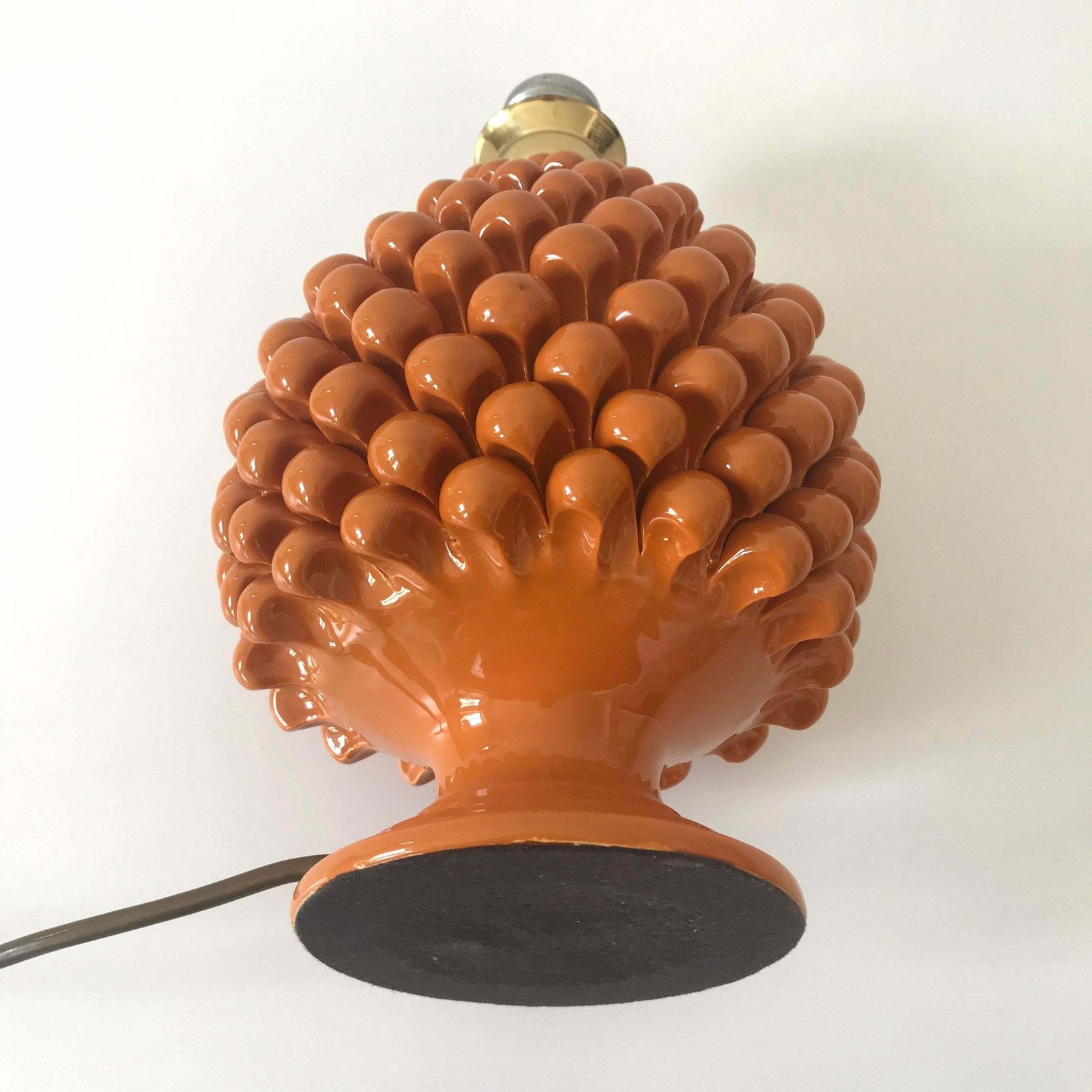 Mid Century Ceramic Pineapple Table Lamp By Marcello Fantoni (Attr.) Italy 1970s photo vintage