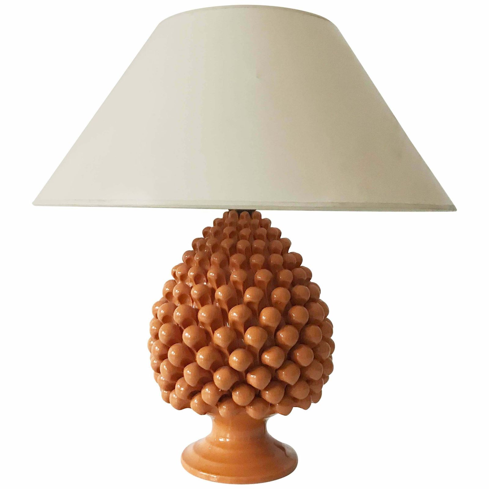 photo furniture Mid Century Ceramic Pineapple Table Lamp By Marcello Fantoni (Attr.) Italy 1970s