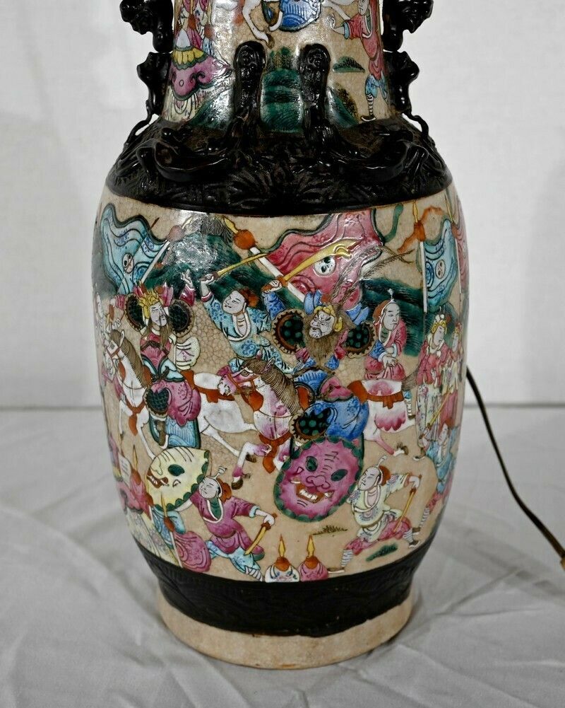 photo for sale Nanjing Porcelain Lamp, China   Late 19th Century
