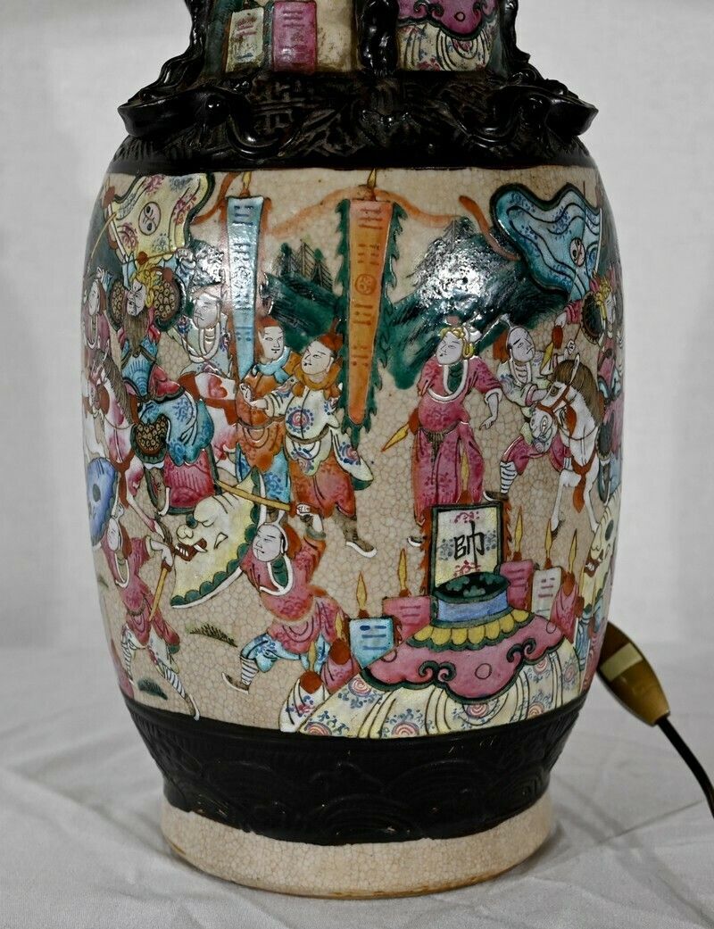 803.4 Nanjing Porcelain Lamp, China   Late 19th Century photo