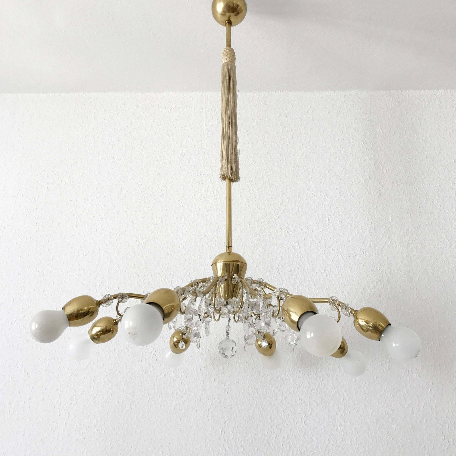 Eight Armed Sputnik Chandelier Or Pendant Lamp Bud By J.&L. Lobmeyr Vienna 1950s photo furniture