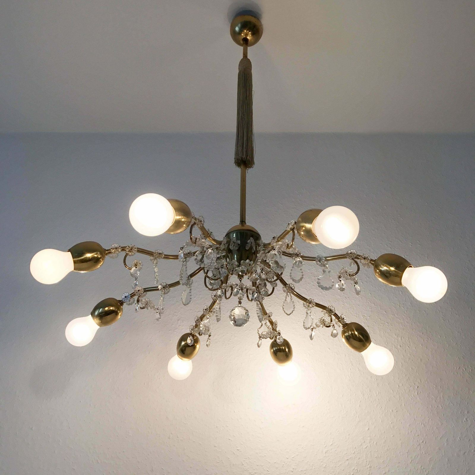 Eight Armed Sputnik Chandelier Or Pendant Lamp Bud By J.&L. Lobmeyr Vienna 1950s photo 5221.0