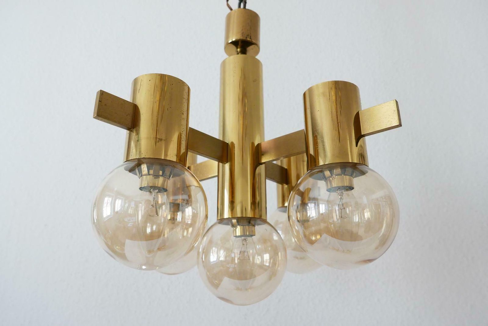 photo for sale Set Of Midcentury Sputnik Chandelier & Wall Lamps By Hans Agne Jakobsson, 1960s